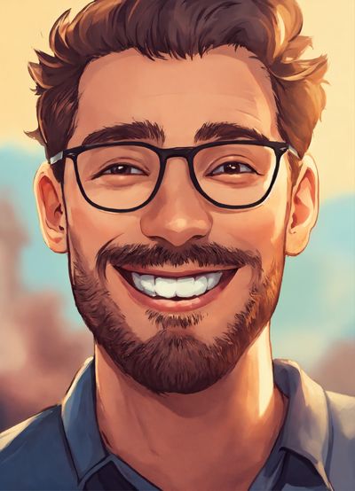 Man with a big smile Illustration.