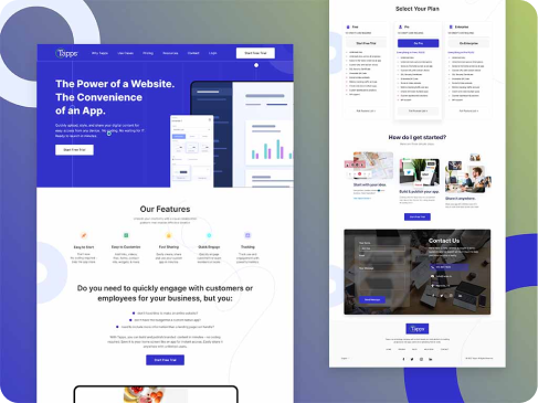 A design example of a single page website